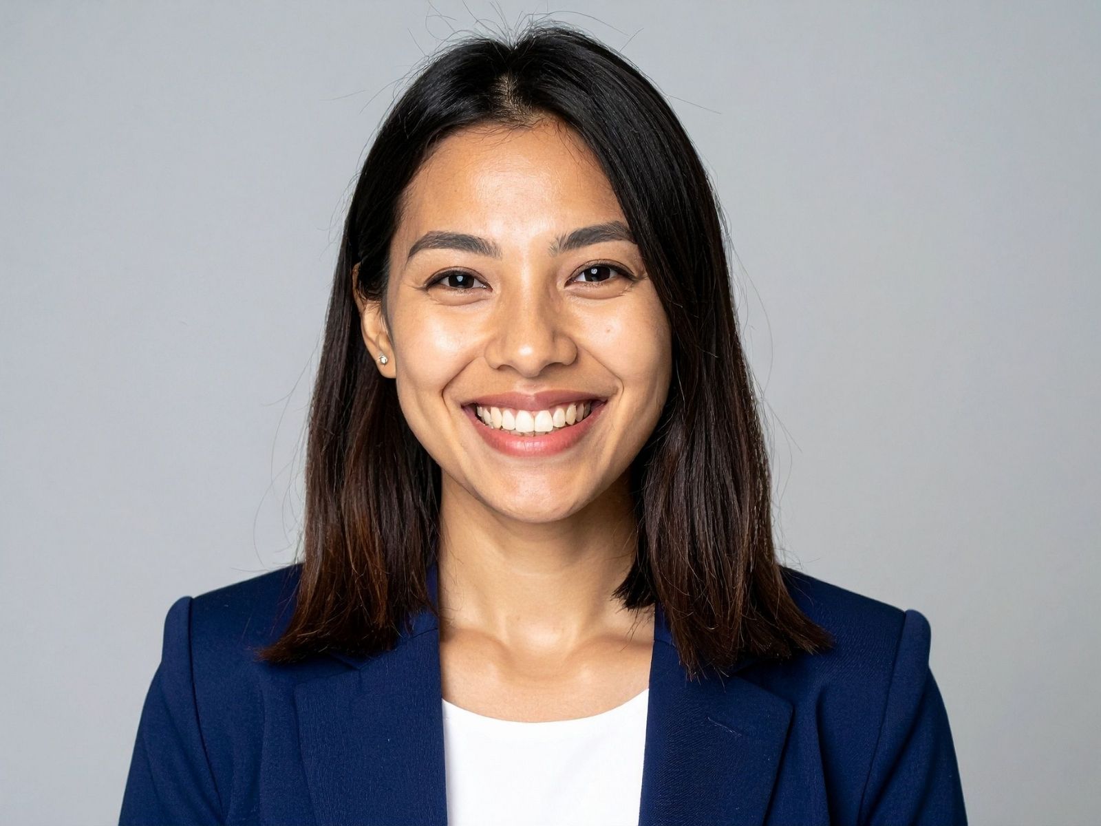 A client smiling, looking to the future