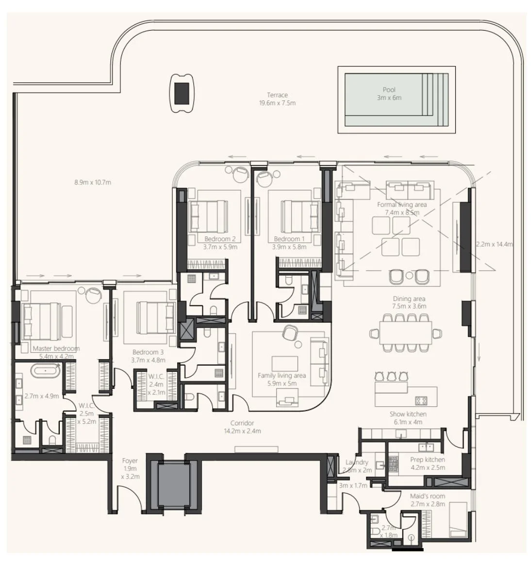 Bluewaters Residences — Bluewaters Island — view 58